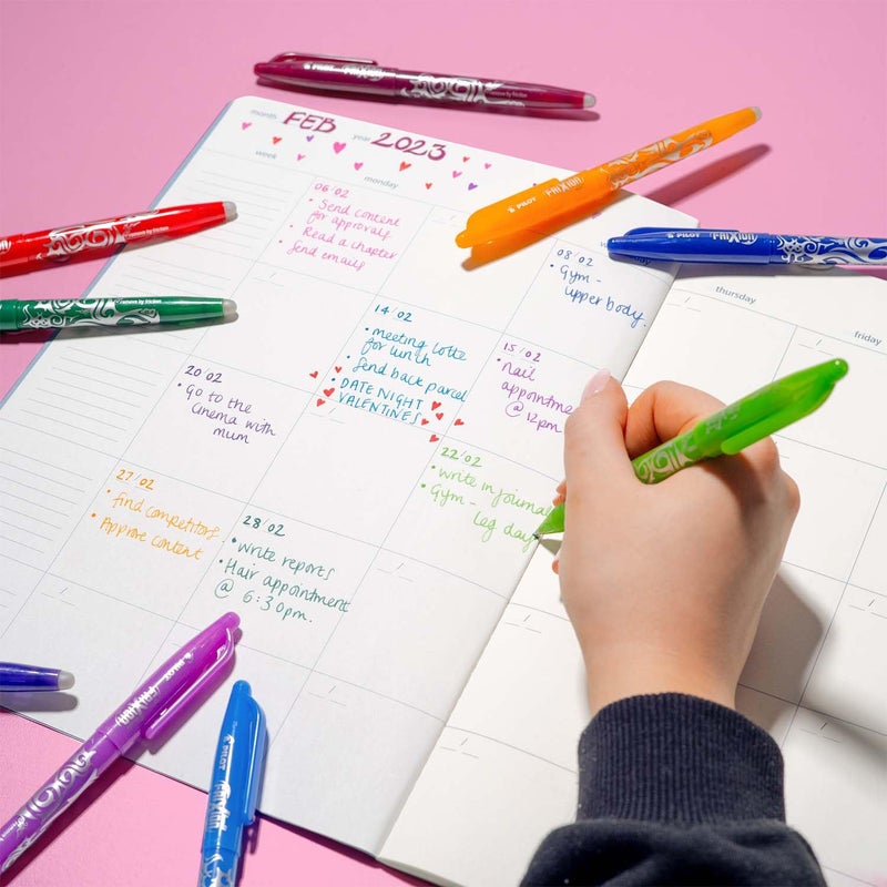 بايلوت قلم الكرة الدوارة القابل للمسح بالحرارة/الاحتكاك من بايلوت FR7 - خط متوسط ​​برأس 0.7 مم - حزمة محفظة مكونة من 3 قطع (أخضر) - Image 5